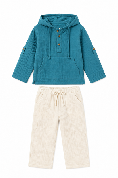 Muslin Hooded Co-Ord Set