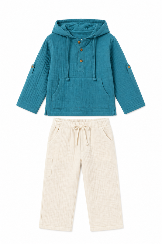 Muslin Hooded Co-Ord Set