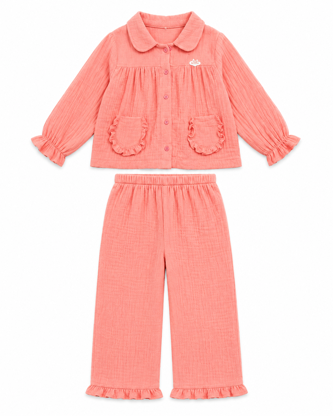 Ruffle Pocket Muslin Co-Ord Set