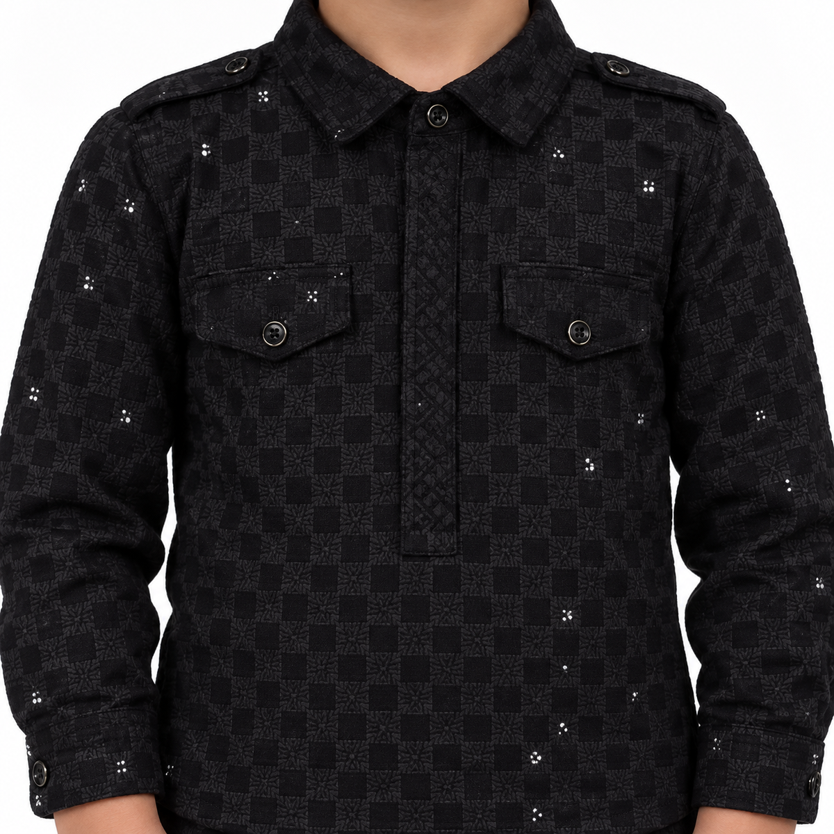 Shimmering Sequins: Little Dudes' Festive Bling - Kurta + Pajama!
