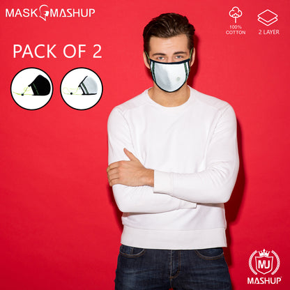 Mashup Fashion Mask,Reusable Washable 3-layer premium quality protective Mask With Air Filter Valve (Adult Size)(Pack of 2) - mashup boys
