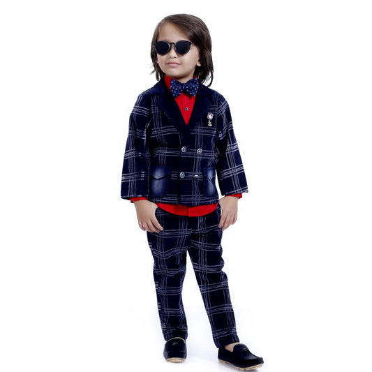 INDIGO PLAID FULL SUIT SET - mashup boys