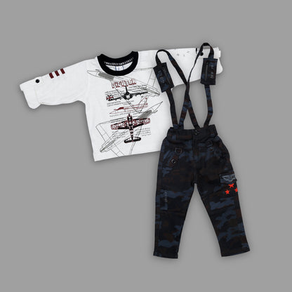 Bad Boys Stylish and Casual Outfit with T-shirt and Dungaree - mashup boys
