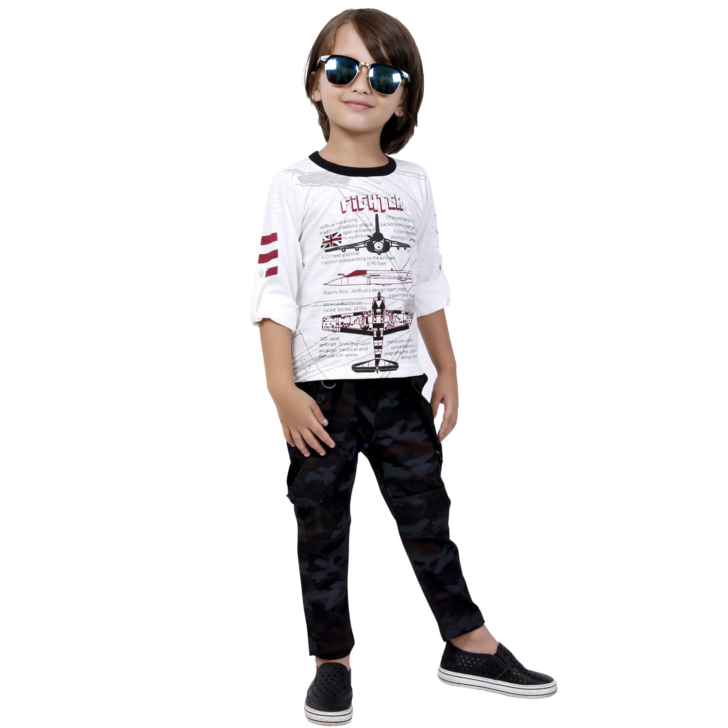 Bad Boys Stylish and Casual Outfit with T-shirt and Dungaree - mashup boys