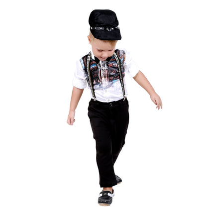 Bad Boys Fashionable Outfit with Cotton Satin Shirt and Cotton Velvet Bottoms - mashup boys
