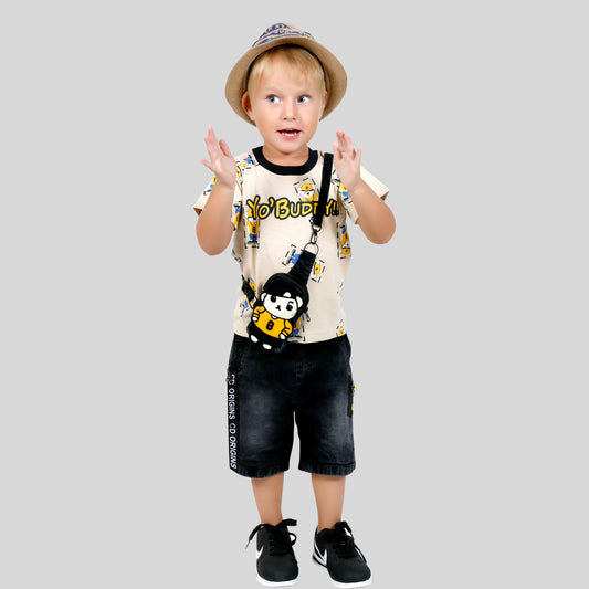 Bad Boys Super Stylish casual outfit comes with T-shirt, Shorts & side sling bag.