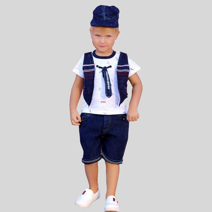 Bad Boys Cool & Stylish Outfit Comes With T-shirt, Shorts & Cap.