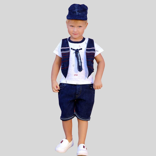 Bad Boys Cool & Stylish Outfit Comes With T-shirt, Shorts & Cap.