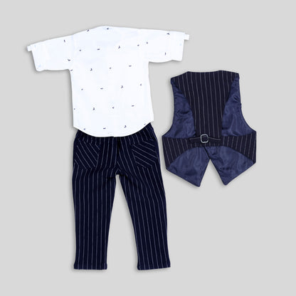 Bad Boys Party wear Outfits with Cotton shirt and Plaid Cotton Bottoms and Waistcoat