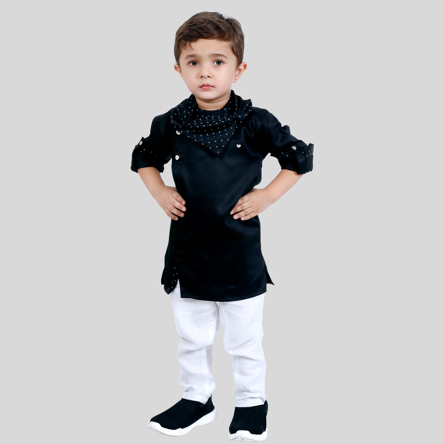Super Stylish and Comfortable Ethnic Wear Set with Kurta with Detachable Cowl Neck Bottoms