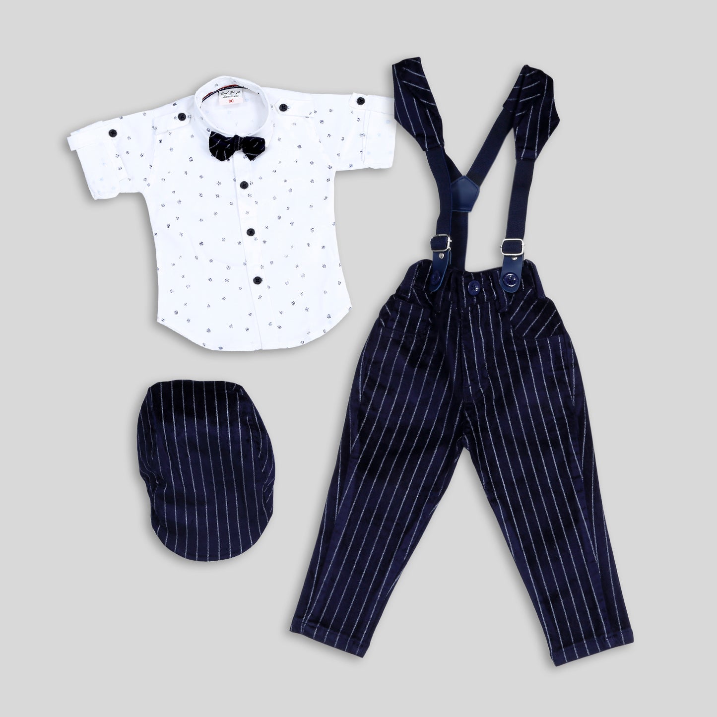 Party Outfit with Suspenders and a Bow.