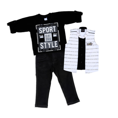 Elegant and Casual Outfit with Cotton Knit Shrug and Cotton Knit Stretch Joggers