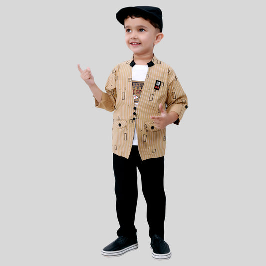 FASHIONABLE COTTON LYCRA STRETCH JACKET SET