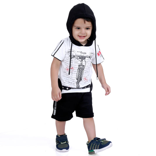MashUp Junior Party wear Outfit with T-shirt and Dungaree Shorts