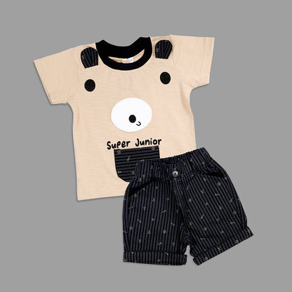 MashUp Junior Stylish Outfit with Cotton Knit T-shirt and Shorts