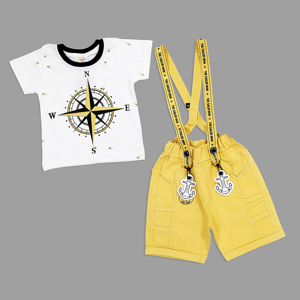 MashUp Junior Stylish and Casual Outfit with Cotton Knit T-shirt and Shorts