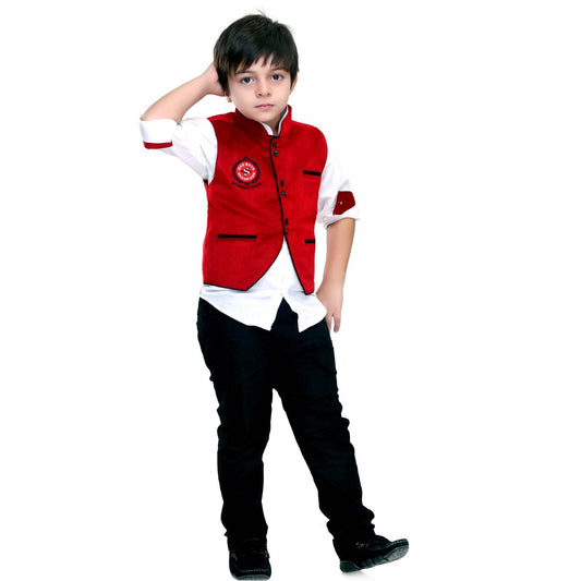 Bad Boys Red Velvet Nehru Jacket Set - mashup boys