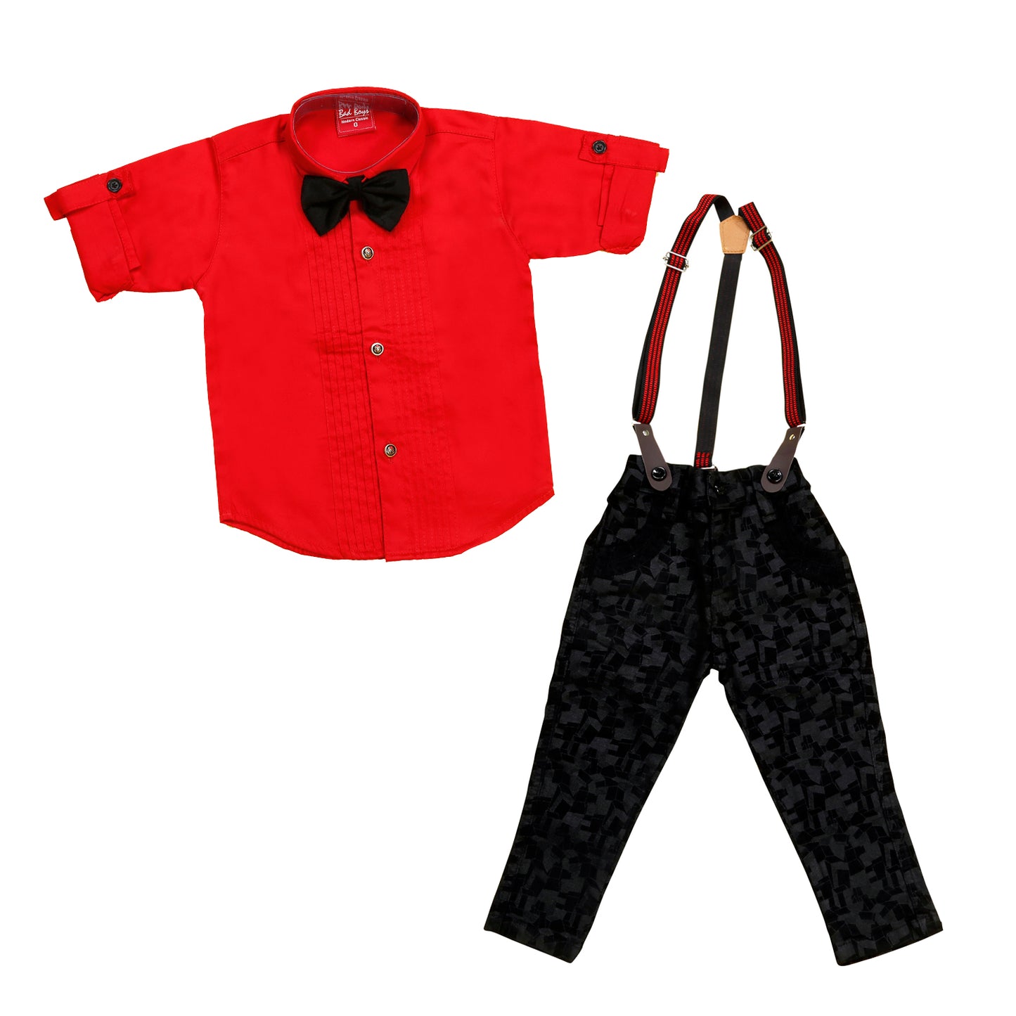 Bad Boys Plaid Party Wear Outfit with Suspenders and a Bow tie. - mashup boys