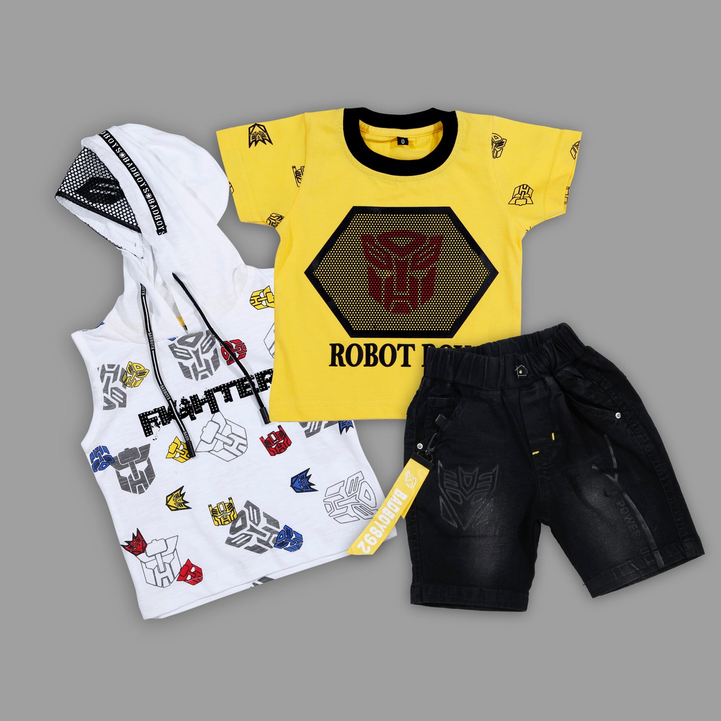 Bad Boys Stylish Outfit with Cotton T-shirt, Shorts and Hoodie - mashup boys