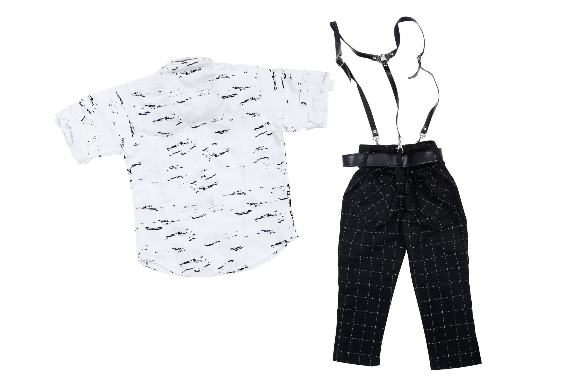Bad Boys printed party Outfit with Suspenders and a Bow. - mashup boys
