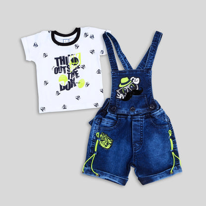Bad Boys Cool Dungaree & T-Shirt Set.