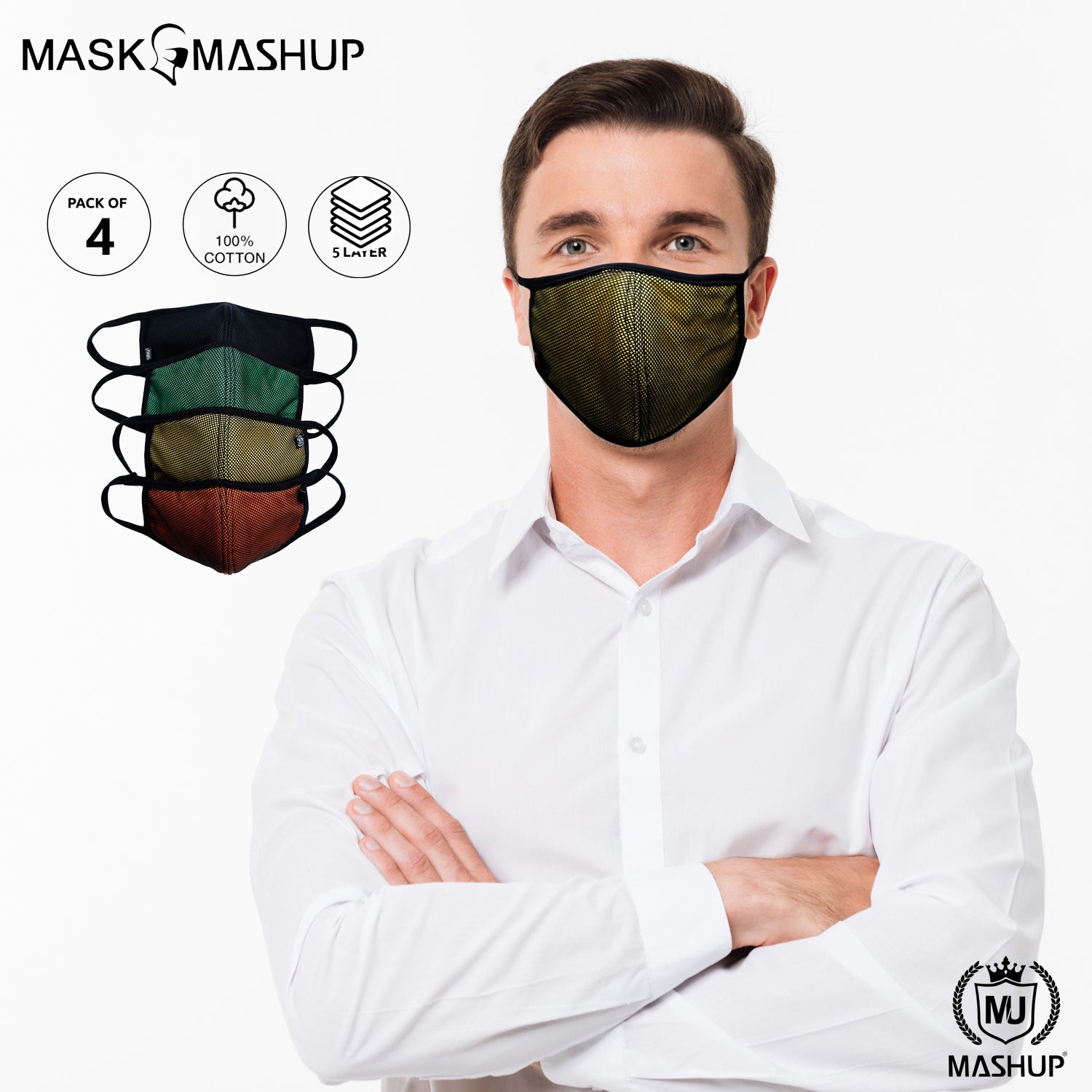 Mashup Fashion Mask,Washable Reusable 5 layer Protective mask (Pack of 4)(Adult)(Free Size) - mashup boys
