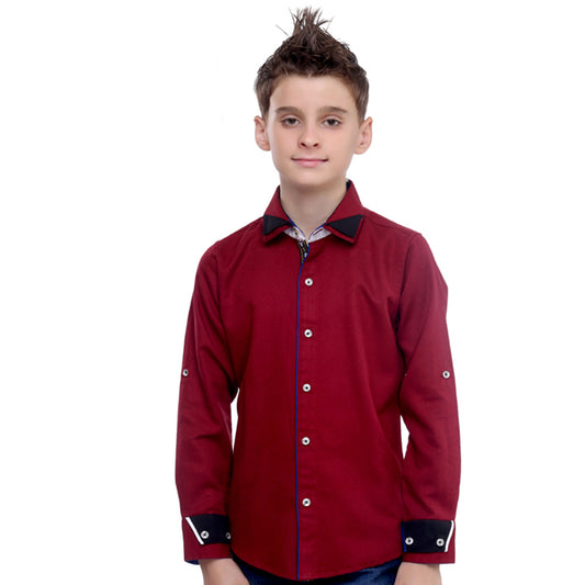 MashUp Maroon Designer Shirt - mashup boys