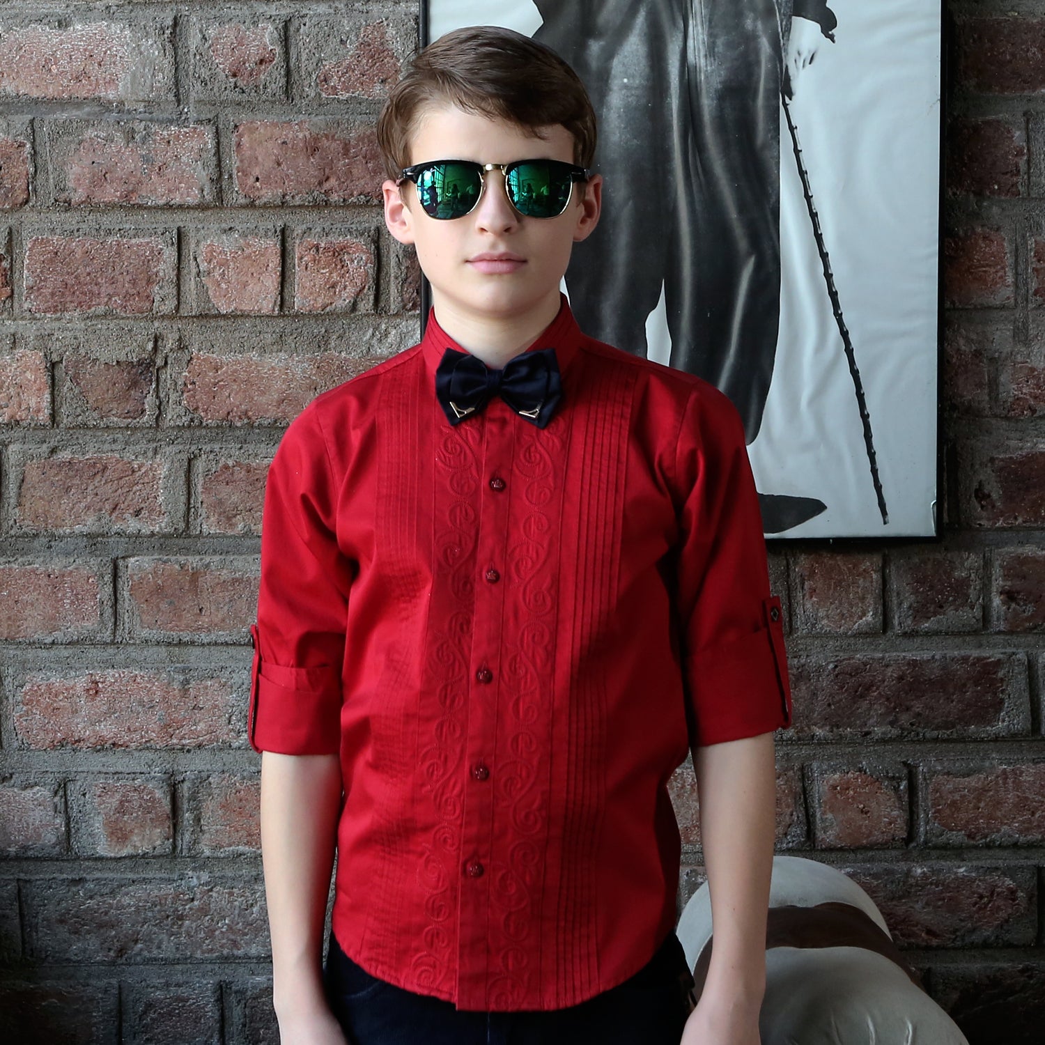 MashUp Red Designer Tuxedo Shirt & Bowtie - mashup boys