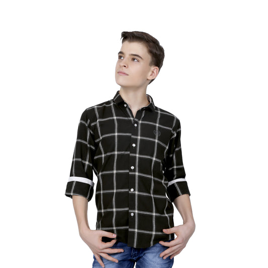 Mashup Navy Blue Checked Shirt - mashup boys