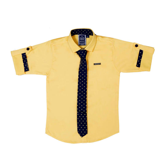 Mashup Yellow Solid Party Shirt - mashup boys