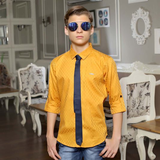 MashUp Mustard Satin Club wear Shirt - mashup boys