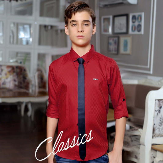 MashUp Maroon Satin Club wear Shirt - mashup boys