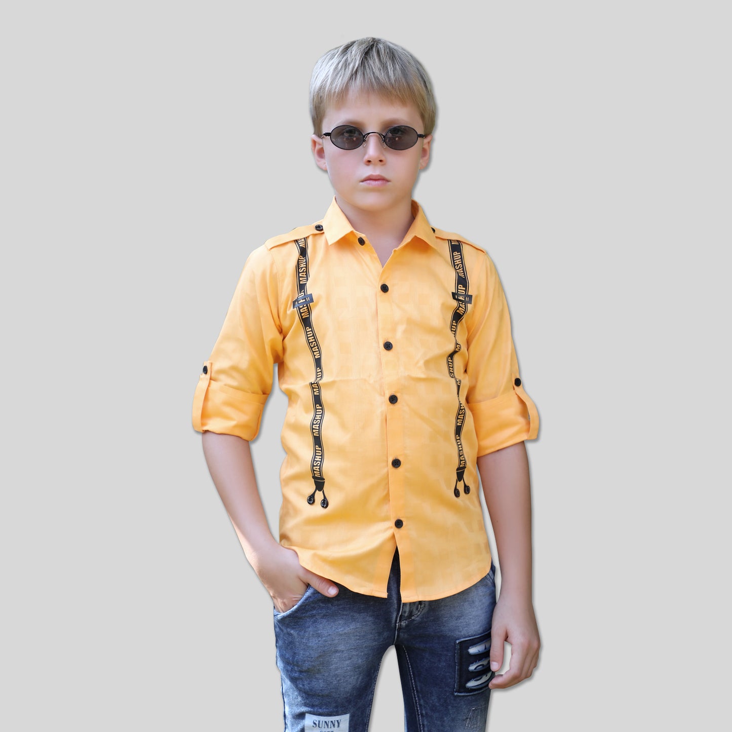 Stylish yellow cotton Shirt for Young boys