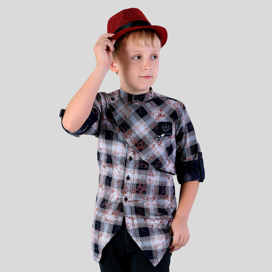 Mashup Fashionable superior cotton chequered print stylish shirt.