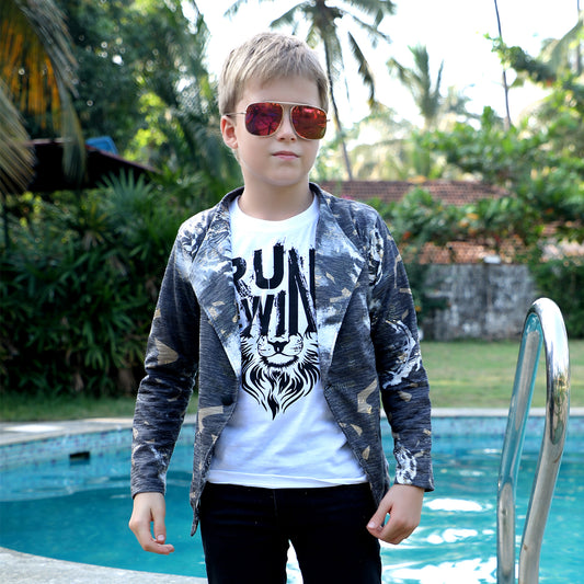 MashUp stylish printed shrug  set for Young boys