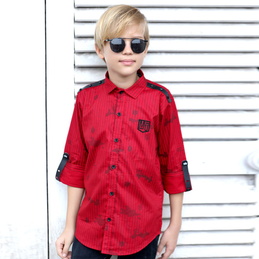 MashUp Stylish Classic printed shirt for Young boys