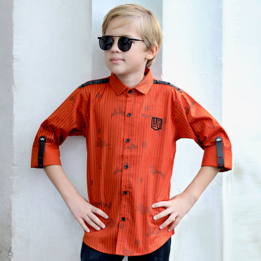 MashUp Stylish Classic printed shirt for Young boys