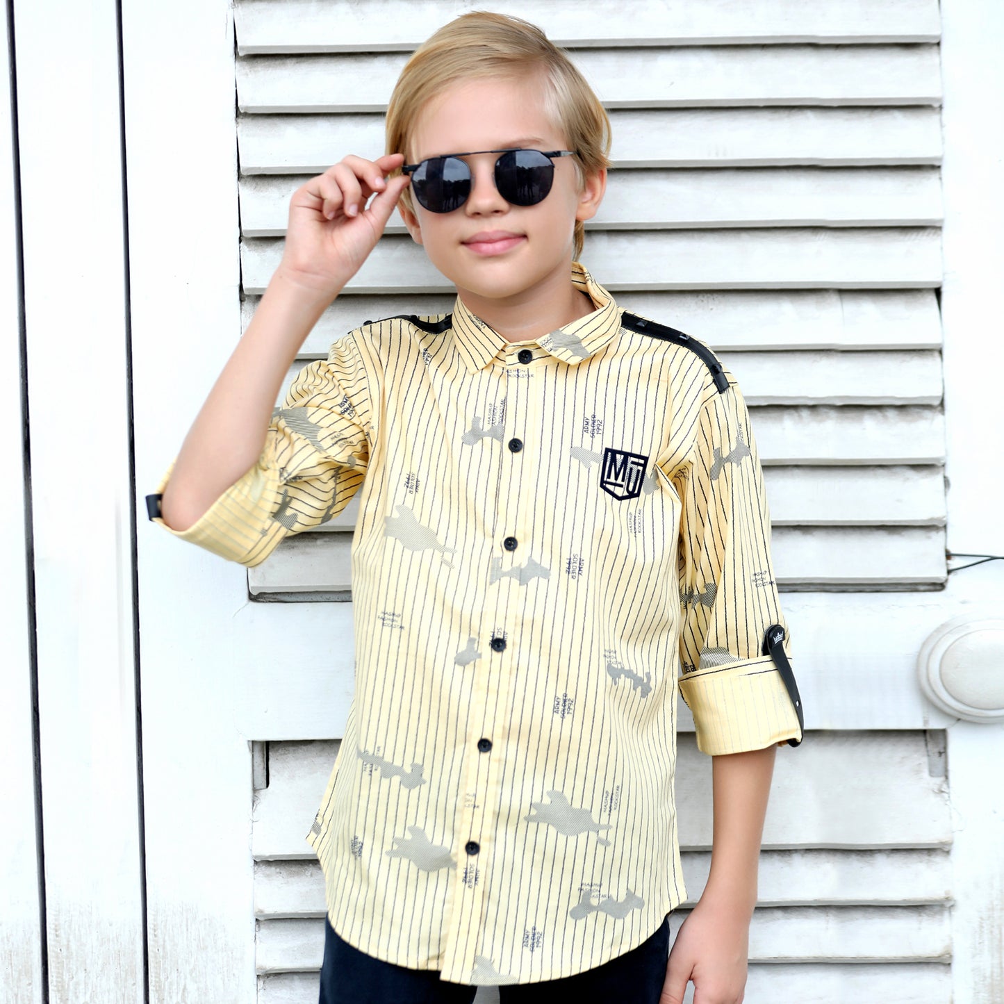 MashUp Stylish Classic printed shirt for Young boys