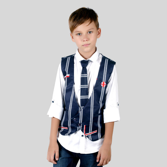 Stylish and fashionable party shirt with waistcoat and a tie