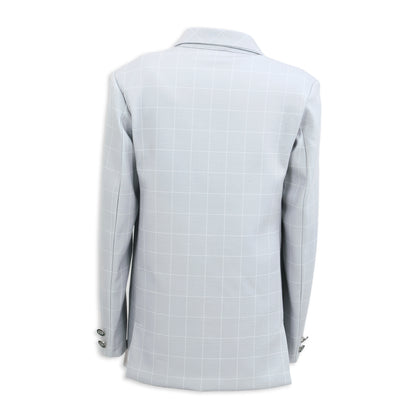 ELEGANT AND COMFORTABLE GREY KNITTED COTTON SUITING