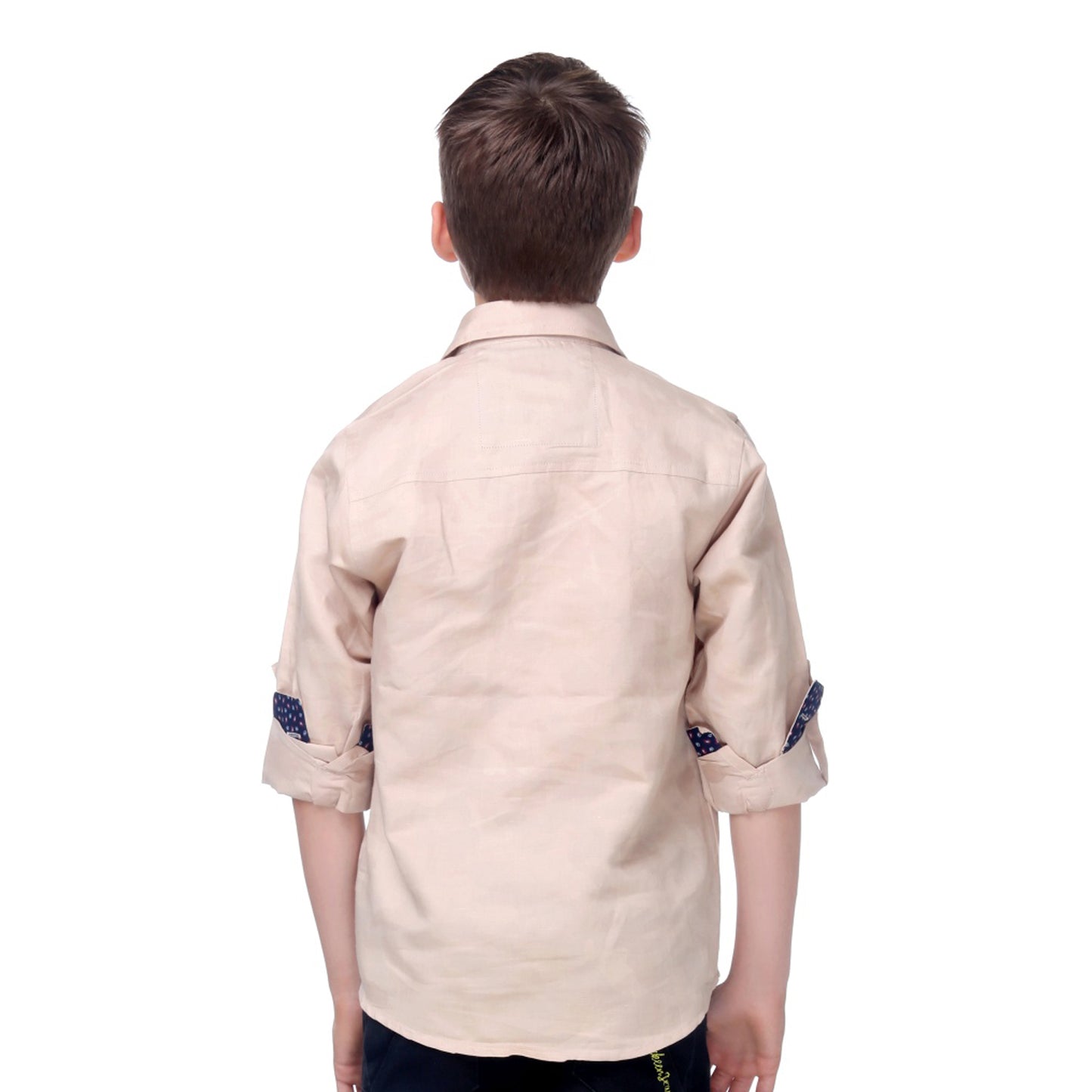 MashUp Vintage Beige Self Design Cotton Shirt - mashup boys
