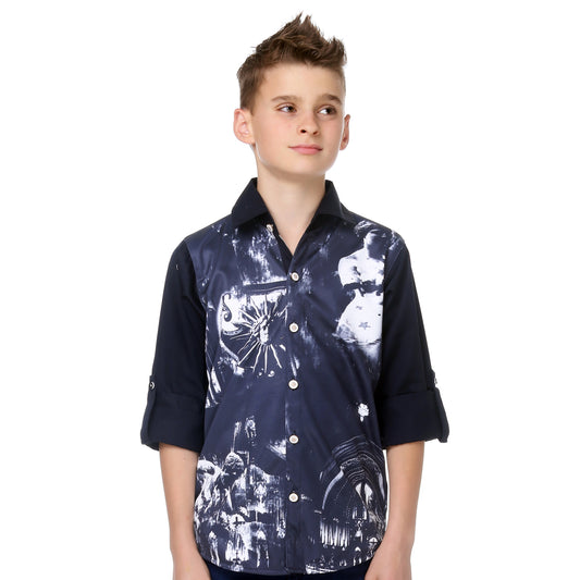 Mashup Boy's Graphic Print Party Shirt - mashup boys
