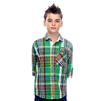 MashUp Green Checkered Shirt - mashup boys