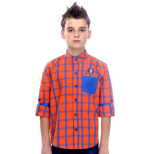 Orange Gingham Shirt - mashup boys