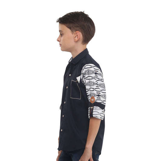 MashUp Print Mania Navy Blue Shirt - mashup boys