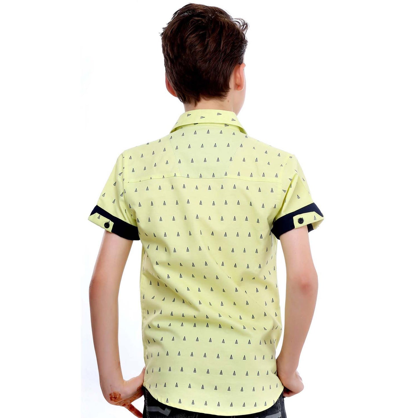 MashUp Color Crush – lime green printed shirt - mashup boys