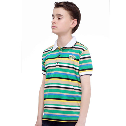 MashUp Super Stripes - Green Polo Tshirt - mashup boys