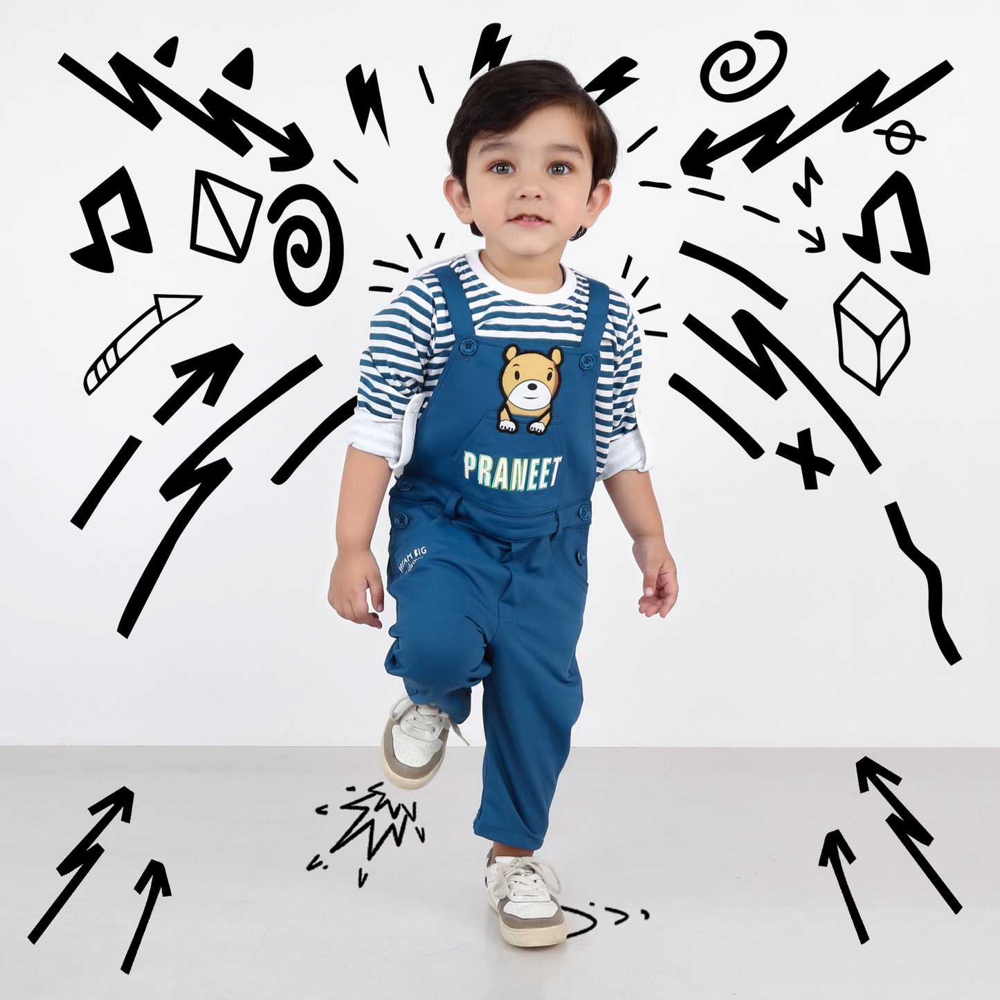 Personalized Dungaree Set: Your Little One's Name in Style!