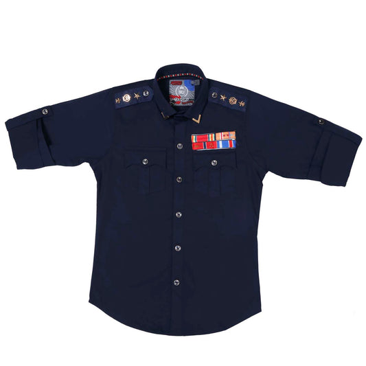 Mashup Designer Navy Blue Shirt - mashup boys